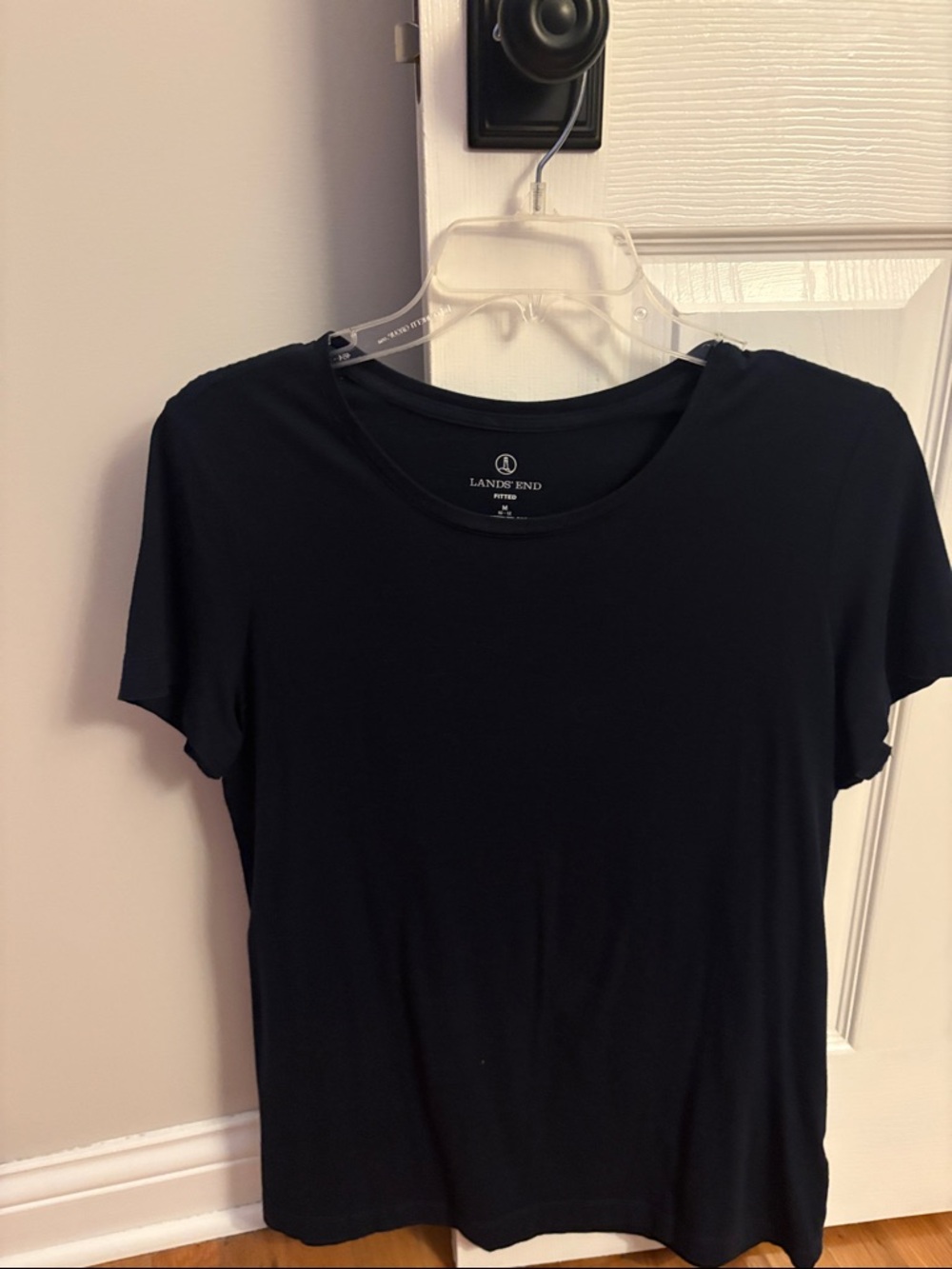 Lands' End Short-Sleeve Crew Neck Tee in Navy Blue